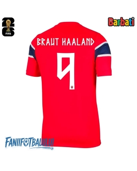 Norvegia Erling Haaland #9 Tricou Fotbal Replică Mondial 2026 Barbati Acasa Norvegia Erling Haaland #9 Tricou Fotbal Replică Mondial 2026 Barbati Acasa